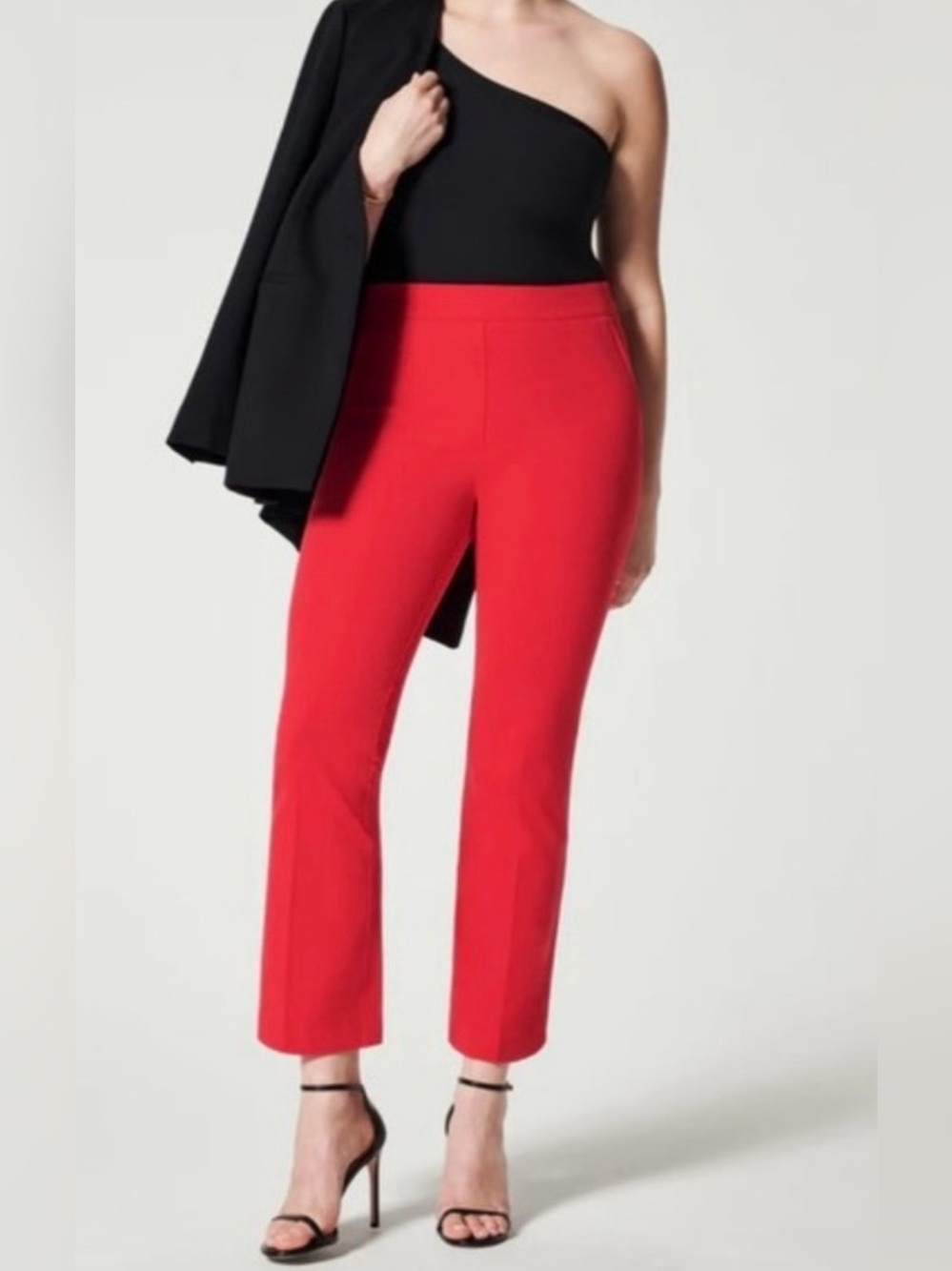 SPANX On The Go True Red Slim Straight Ponte Pants Womens Medium Tall 20365T NWT
